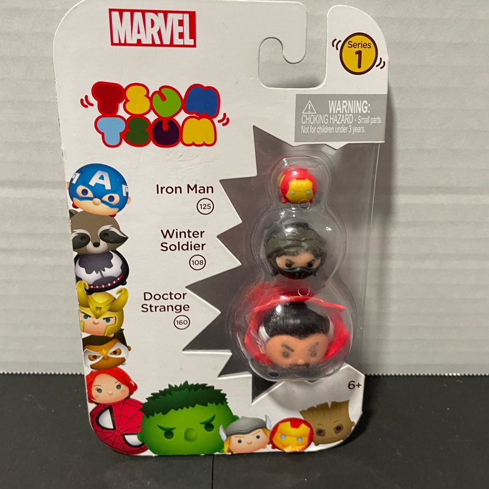 Marvel Tsum Tsum Series 1 Action Figures - Dr. Strange, Winter soldier Iron man